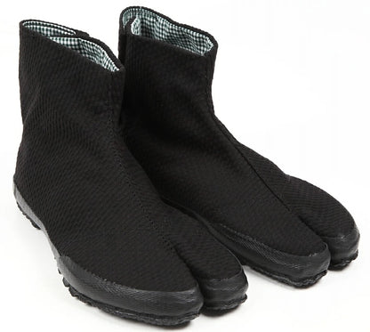 Wamon Black Sashiko Jika-Tabi Shoes – Handmade in Japan