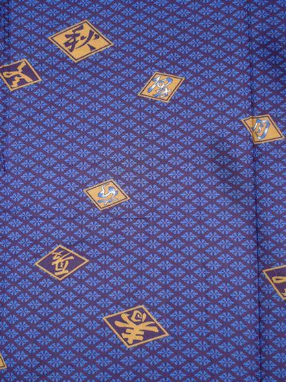Men’s Japanese Yukata “Diamond Script” (Hishimoji) Pattern Made in Kyoto Japan