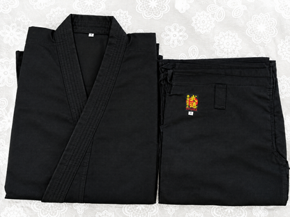 BUTOKU Black Cotton Ninjutsugi – Medium-Weight Ninjutsu Uniform for Beginners