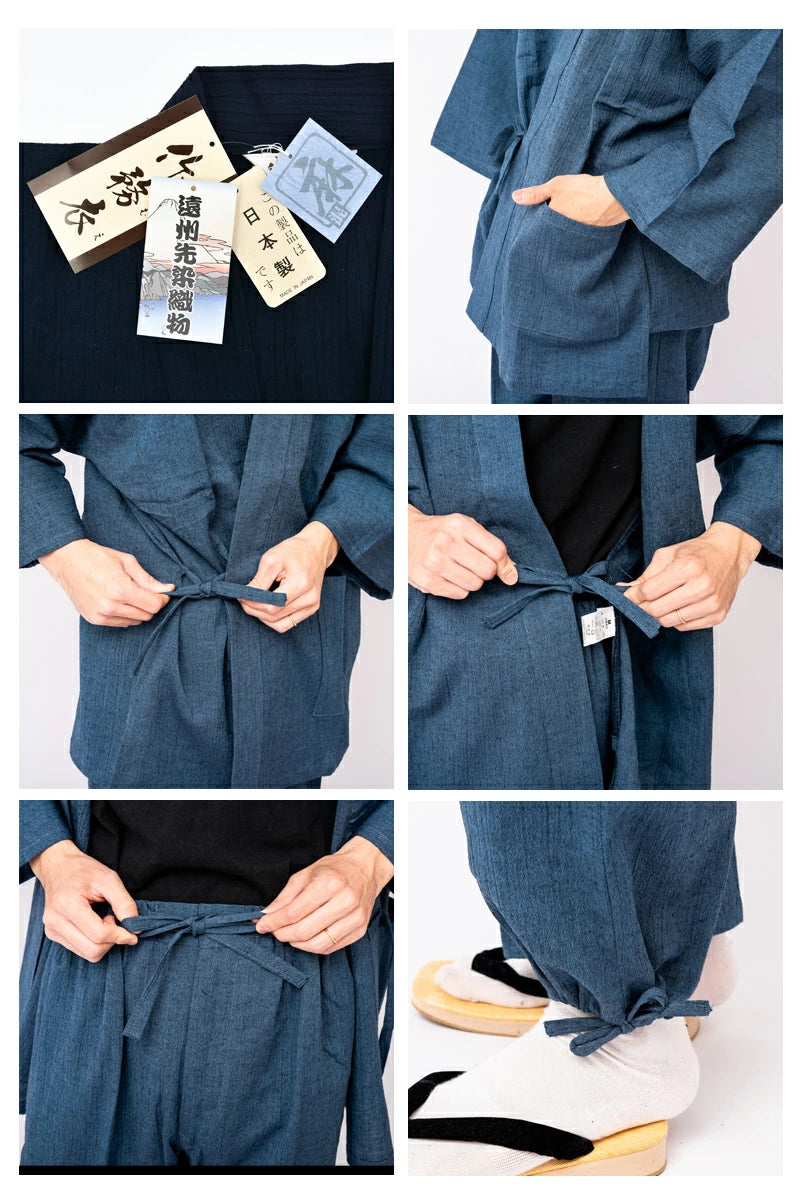 Deluxe Japanese Samue for Men Yoryu Muji Cotton & Linen Made in Japan (6 Colors)