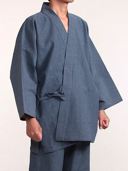 Deluxe Japanese Samue for Men Yoryu Muji Cotton & Linen Made in Japan (6 Colors)