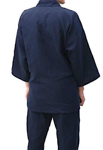 Deluxe Samue NijuOri Double-layered Indigo Dye Cotton Size:2L Made in Kurume Japan BujindoShop