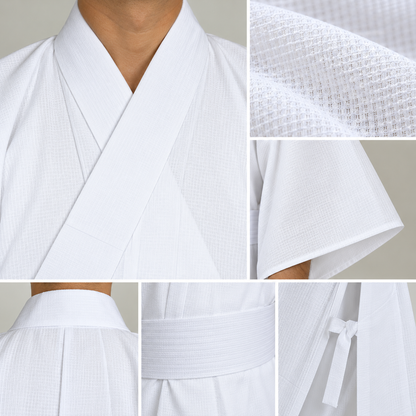 Japanese Buddhist Byakue White Temple Robe – 100% Cotton Kōbai – Made in Japan