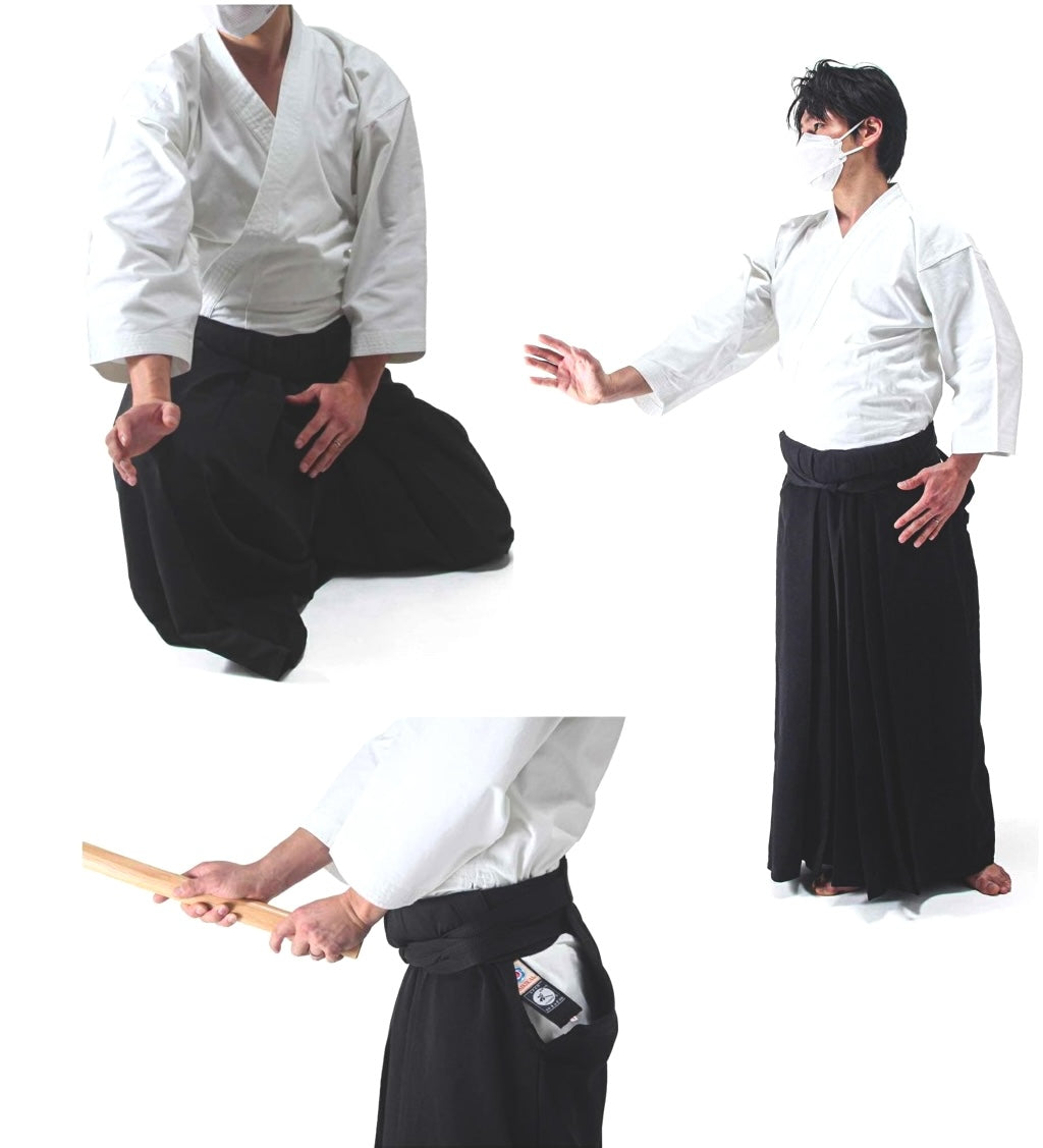 Hakama Aikido Aikikai Premium - Navy Blue (Size 28.5) | Tozando AH-500 HandMade in Japan