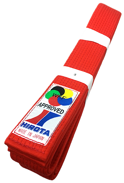 Hirota Red Karate Belt Kumite Yohachi WKF Size 3 (250 cm)