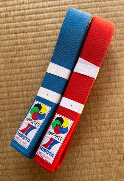 Hirota Red Karate Belt Kumite Yohachi WKF Size 3 (250 cm)