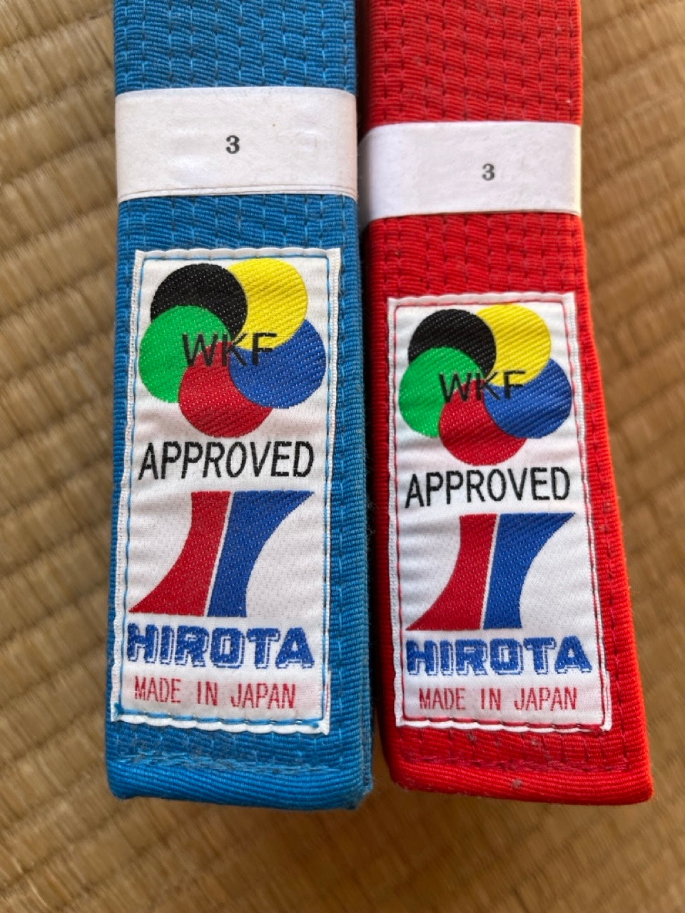 Hirota Red Karate Belt Kumite Yohachi WKF Size 3 (250 cm)