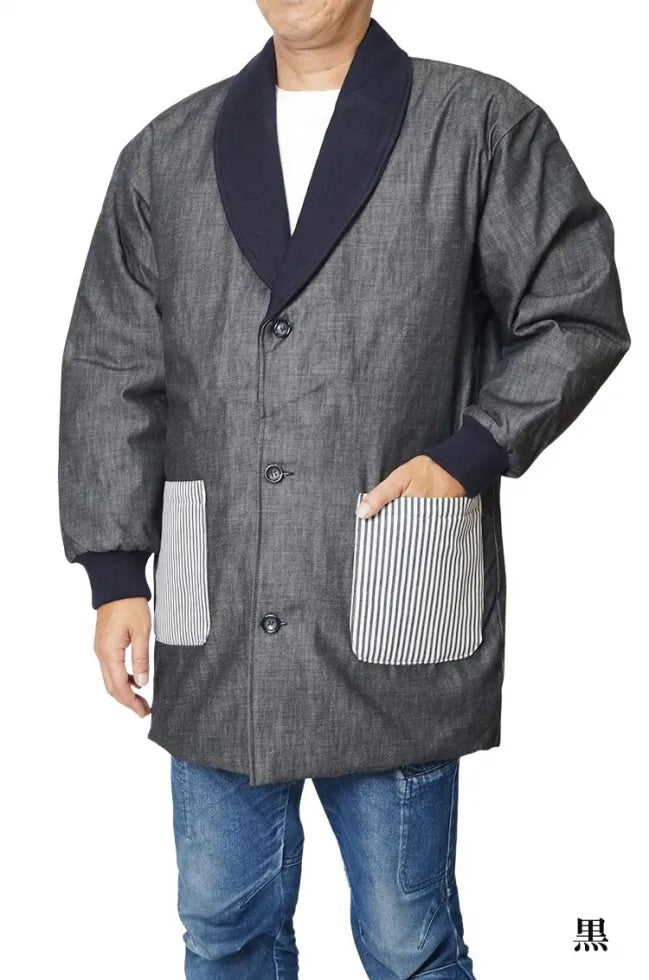 Japanese Denim Hanten Jacket – Kojima Denim Padded Winter  – Made in Japan