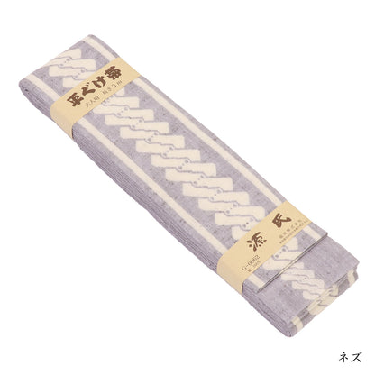 Japanese Hira Guke Obi Belt Dyed Yoshiwara Tsunagi — Made in Japan