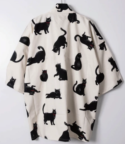 Japanese Kuro Neko Hanten – Black Cat Cotton Jacket Made in Japan