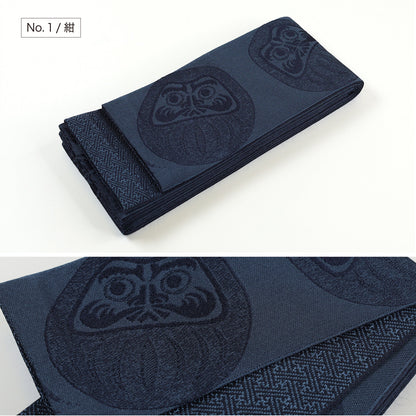Japanese Men’s Kaku Obi – Daruma Pattern Kimono & Yukata Belt