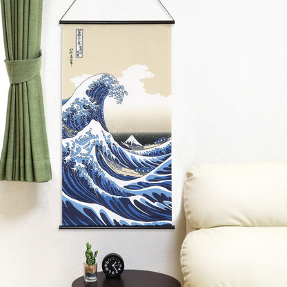 Japanese Wall Tapestry “Shiranami” – Great Wave of Kanagawa Style – Made in Japan