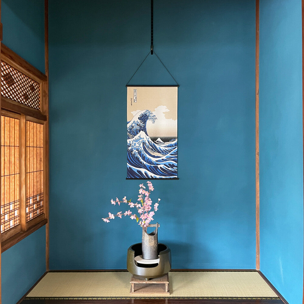 Japanese Wall Tapestry “Shiranami” – Great Wave of Kanagawa Style – Made in Japan