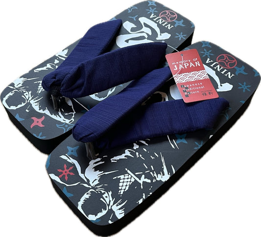 Japanese Zōri Ninja Sandals Black Size 26 cm Anti-Slip Sole