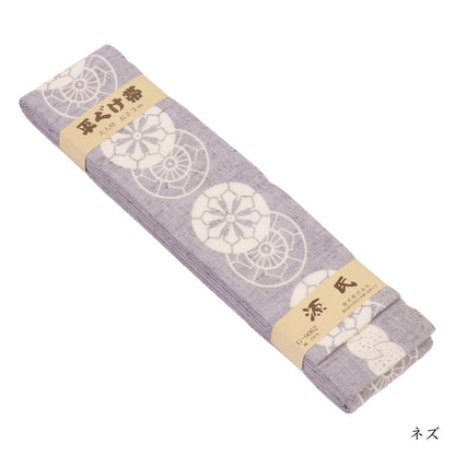 Japanese Hira Guke Obi Belt Dyed Gosho Guruma pattern — Made in Japan