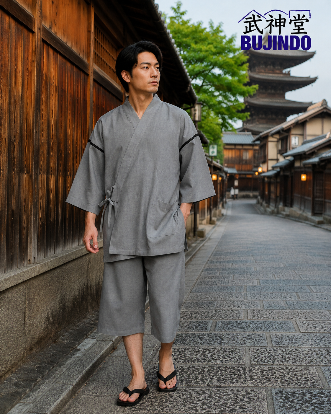 Japanese Linen-Like Jinbei for Men – Made in Japan | Lightweight Summer Wear