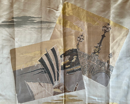 Japanese Men's Formal Haori Black Silk Futatsu Hiki MonTsuki Japan Paris Art Style