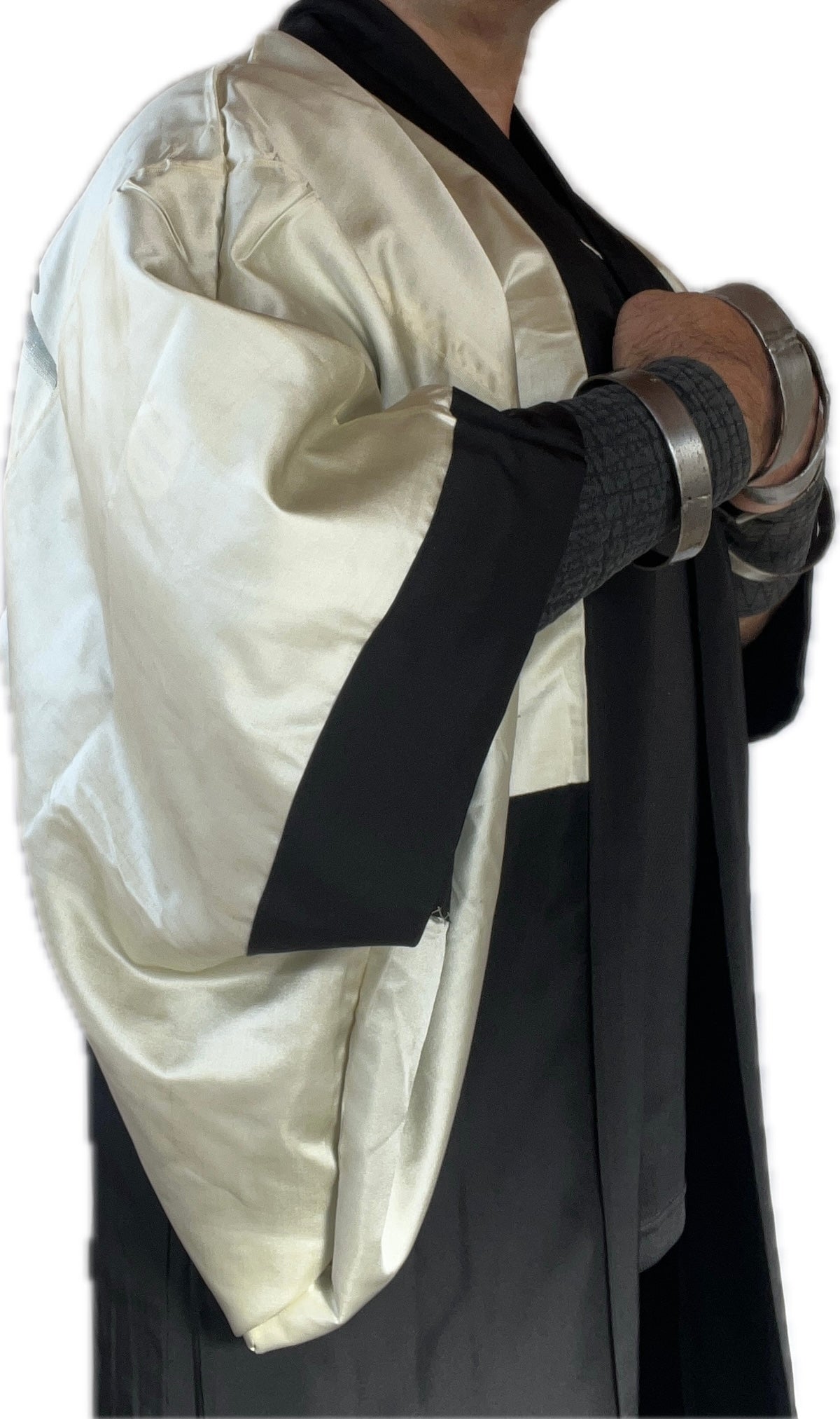 Japanese Men's Formal Haori Black Silk Futatsu Hiki MonTsuki Japan Paris Art Style