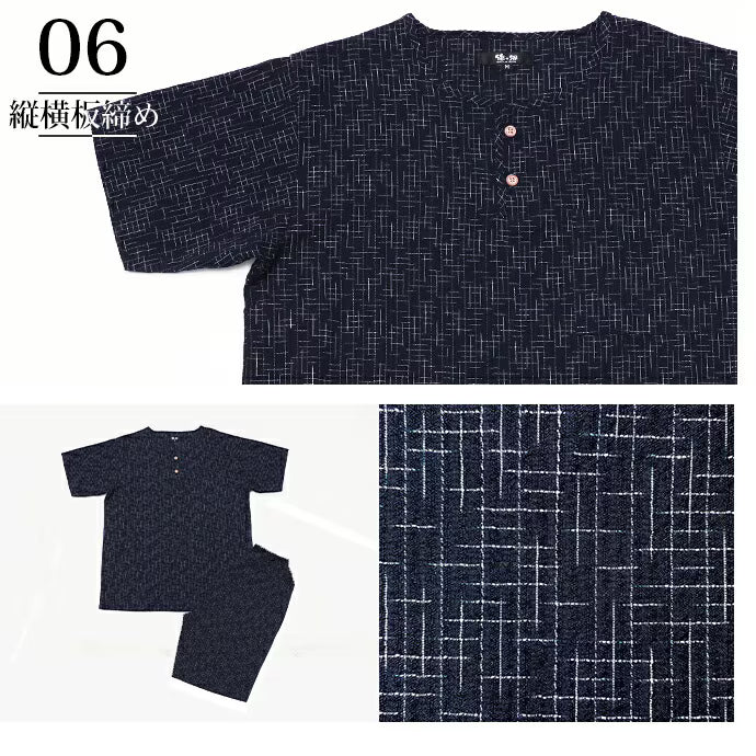 Men's Japanese Summer Loungewear Set – Tate-Yoko Itajime  – Made in Japan
