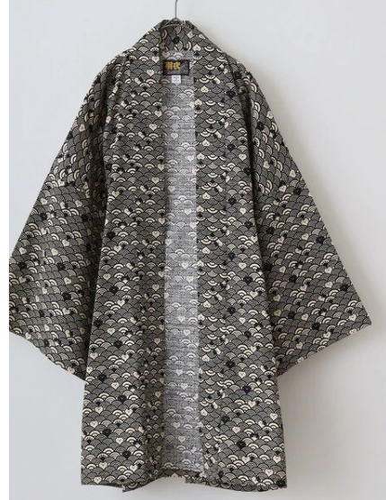 Japanese Wave Cat Summer Hanten – Cotton Nami Neko Jacket Made in Japan