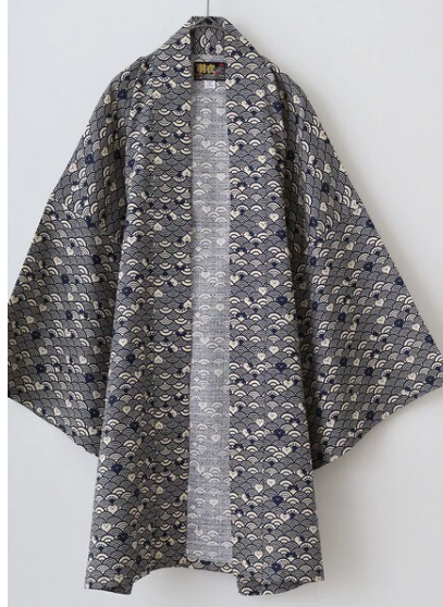 Japanese Wave Cat Summer Hanten – Cotton Nami Neko Jacket Made in Japan