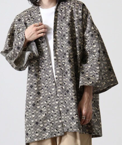 Japanese Wave Cat Summer Hanten – Cotton Nami Neko Jacket Made in Japan