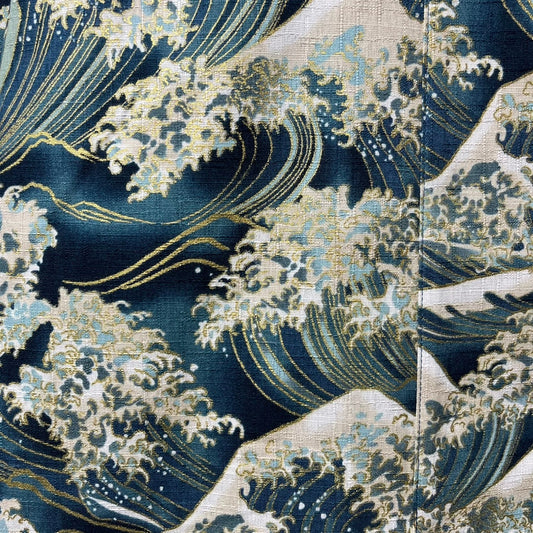 Japanese Wave Summer Hanten – Green & Gold Made in Japan