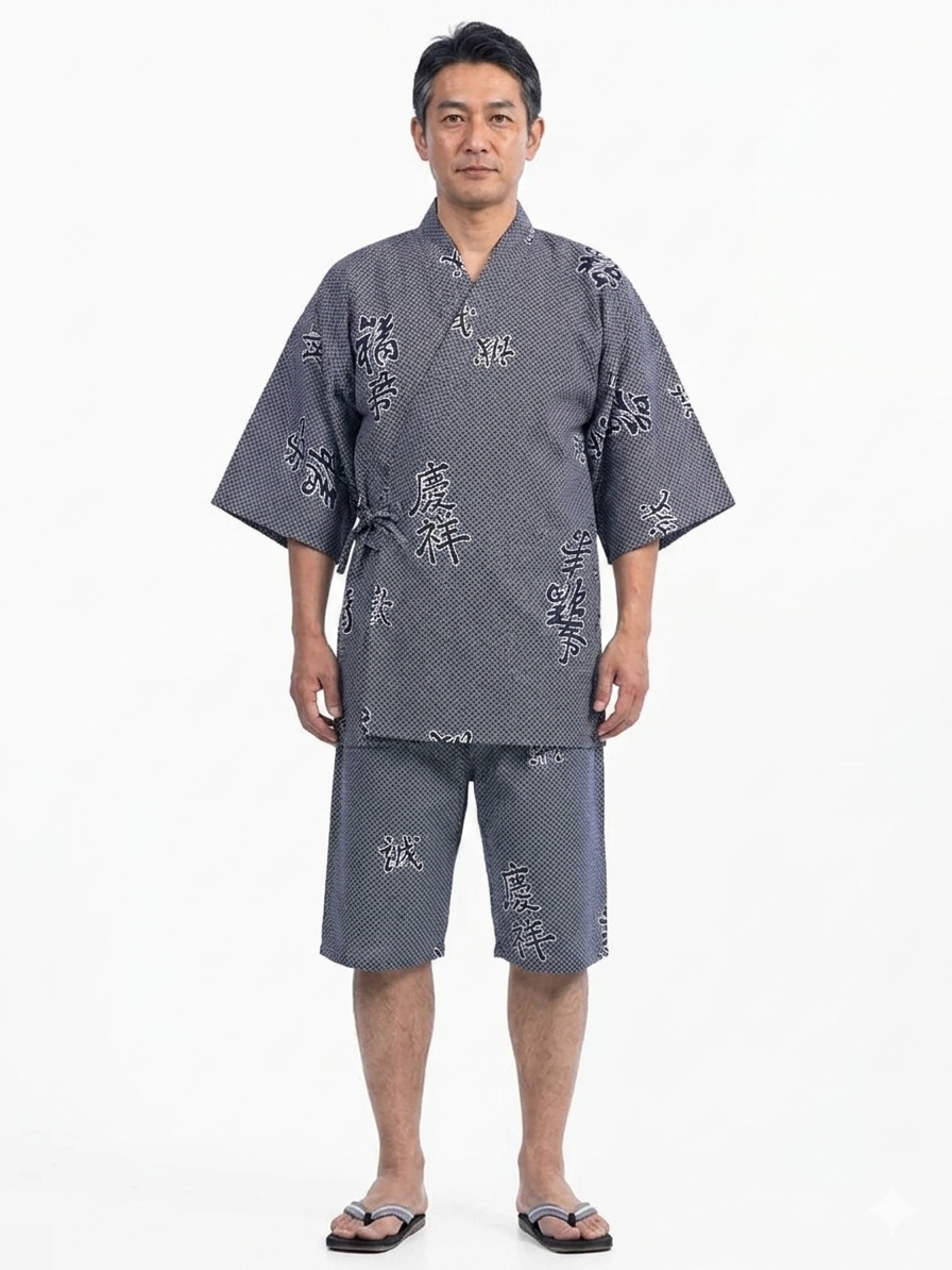 Men’s Jinbei “Joyous” – Lightweight Cotton – Made in Kyoto Japan