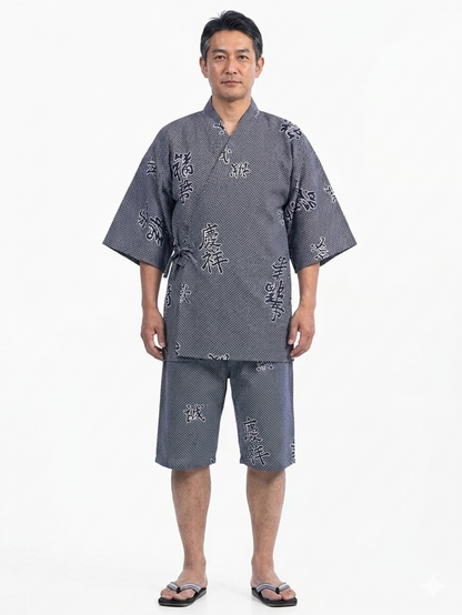 Men’s Jinbei “Joyous” – Lightweight Cotton – Made in Kyoto Japan