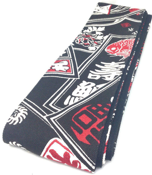 Kaku Obi Kimono Belt - Matsuri Koi Pattern Handmade in Japan