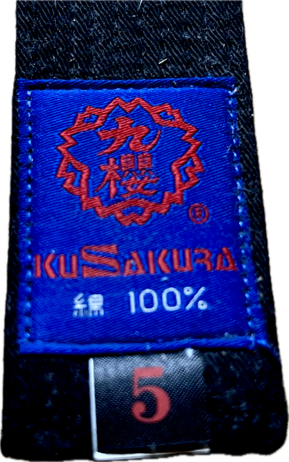 Kusakura Black Karate Judo Martial arts Belt – Size 5 (295cm)