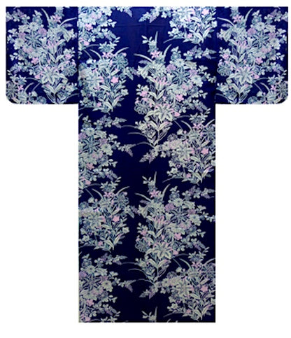Ladies’ Japanese Yukata “Yuri” Lily Pattern Made in Kyoto Japan