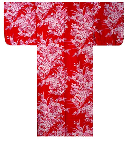 Ladies’ Japanese Yukata “Yuri” Lily Pattern Made in Kyoto Japan