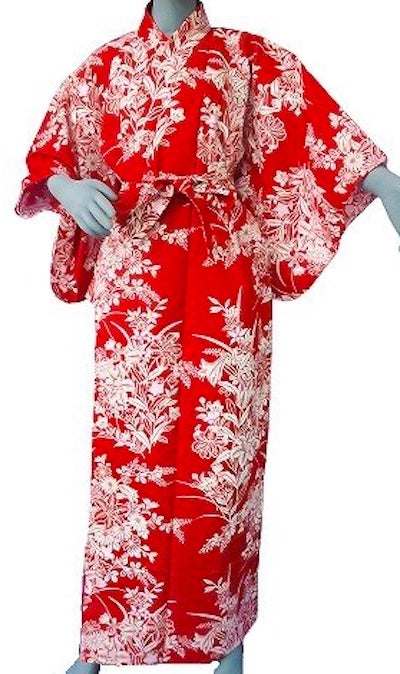 Ladies’ Japanese Yukata “Yuri” Lily Pattern Made in Kyoto Japan