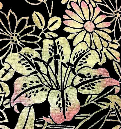 Ladies’ Japanese Yukata “Yuri” Lily Pattern Made in Kyoto Japan