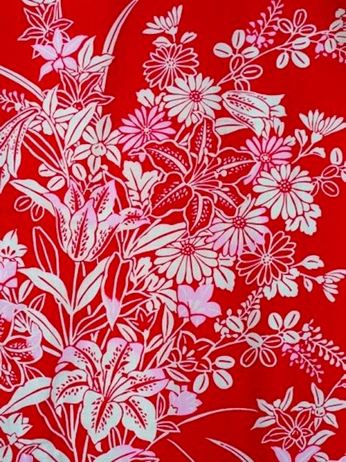 Ladies’ Japanese Yukata “Yuri” Lily Pattern Made in Kyoto Japan