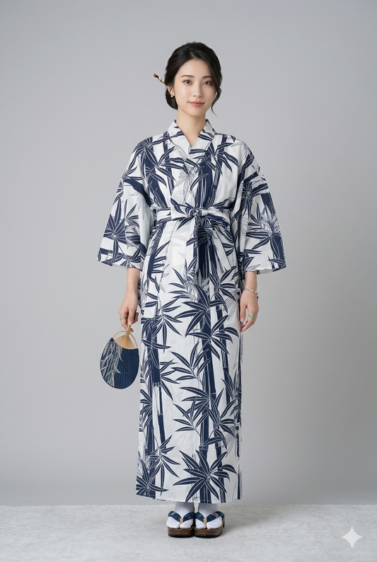 Ladies’ Japanese Yukata Futo Take Bamboo Made in Kyoto Japan