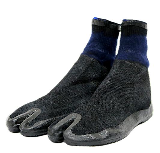 Lightweight Navy Rubber Sole Tabi Shoes for Gardening