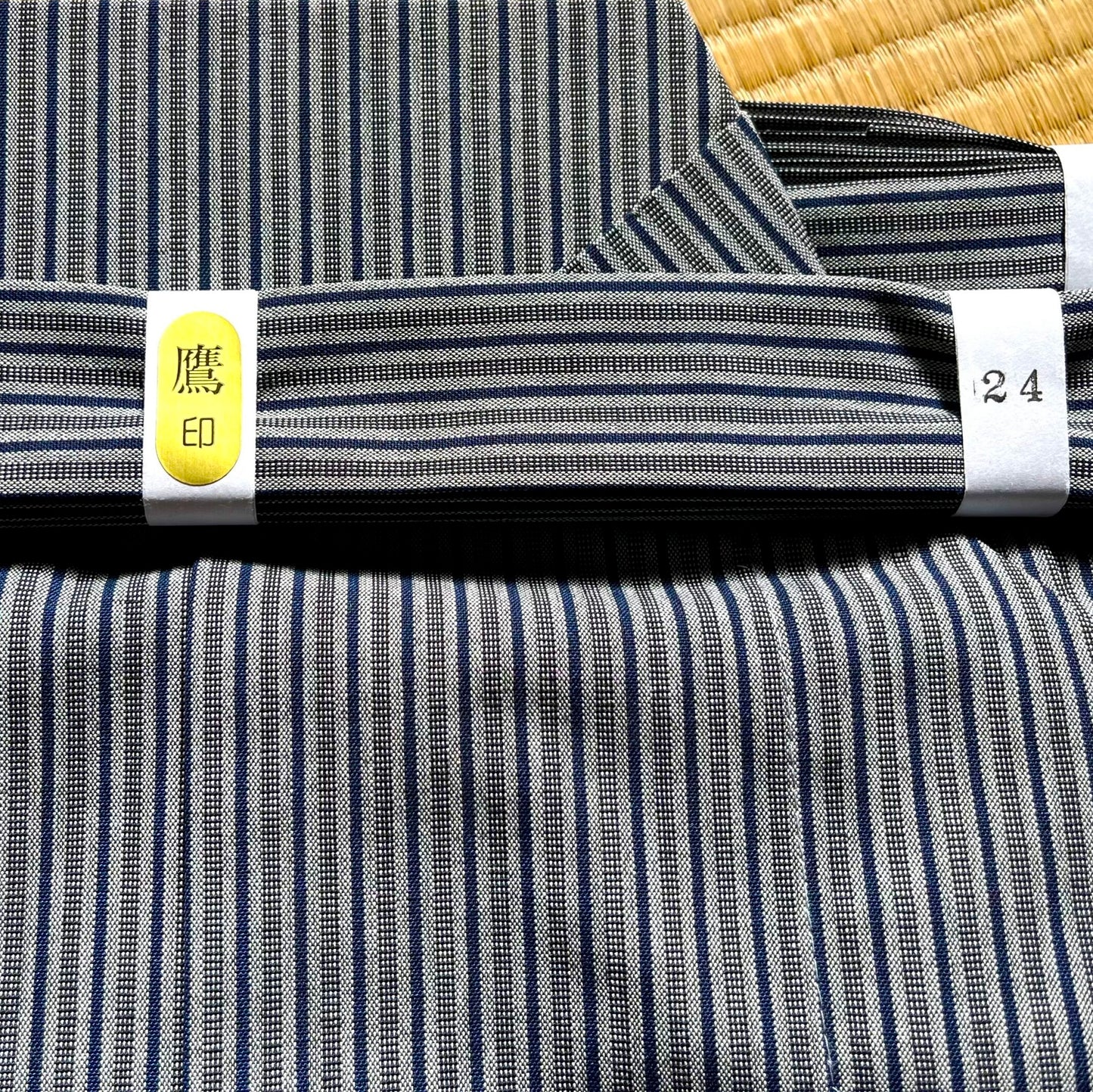 Luxe Iaido Hakama - Blue Marine Striped Shima EMBU - Tozando - Size 24