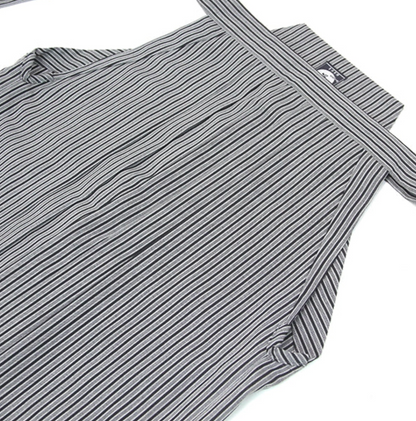 Luxe Iaido Hakama - Blue Marine Striped Shima EMBU - Tozando - Size 24