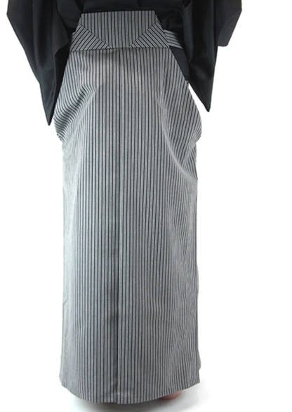 Luxe Iaido Hakama - Blue Marine Striped Shima EMBU - Tozando - Size 24