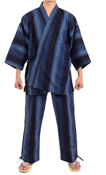 Luxury Samue Katsuojima Nanakoori  Cotton Blue / Navy Blue Made in Japan