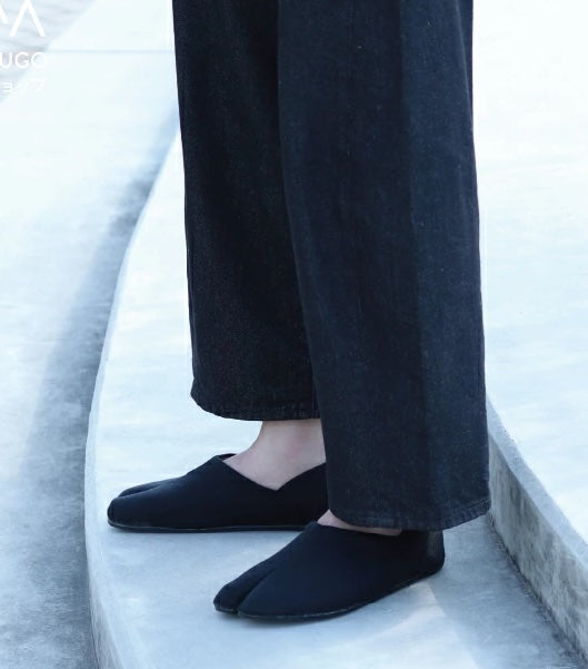 Mannen Tabi Shoes Black Marugo