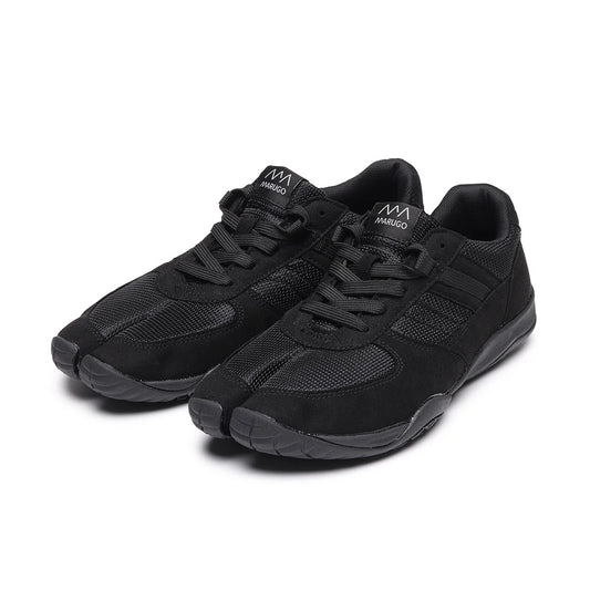 Marugo Sports Jog 3 Black Japanese Split-Toe Sneakers