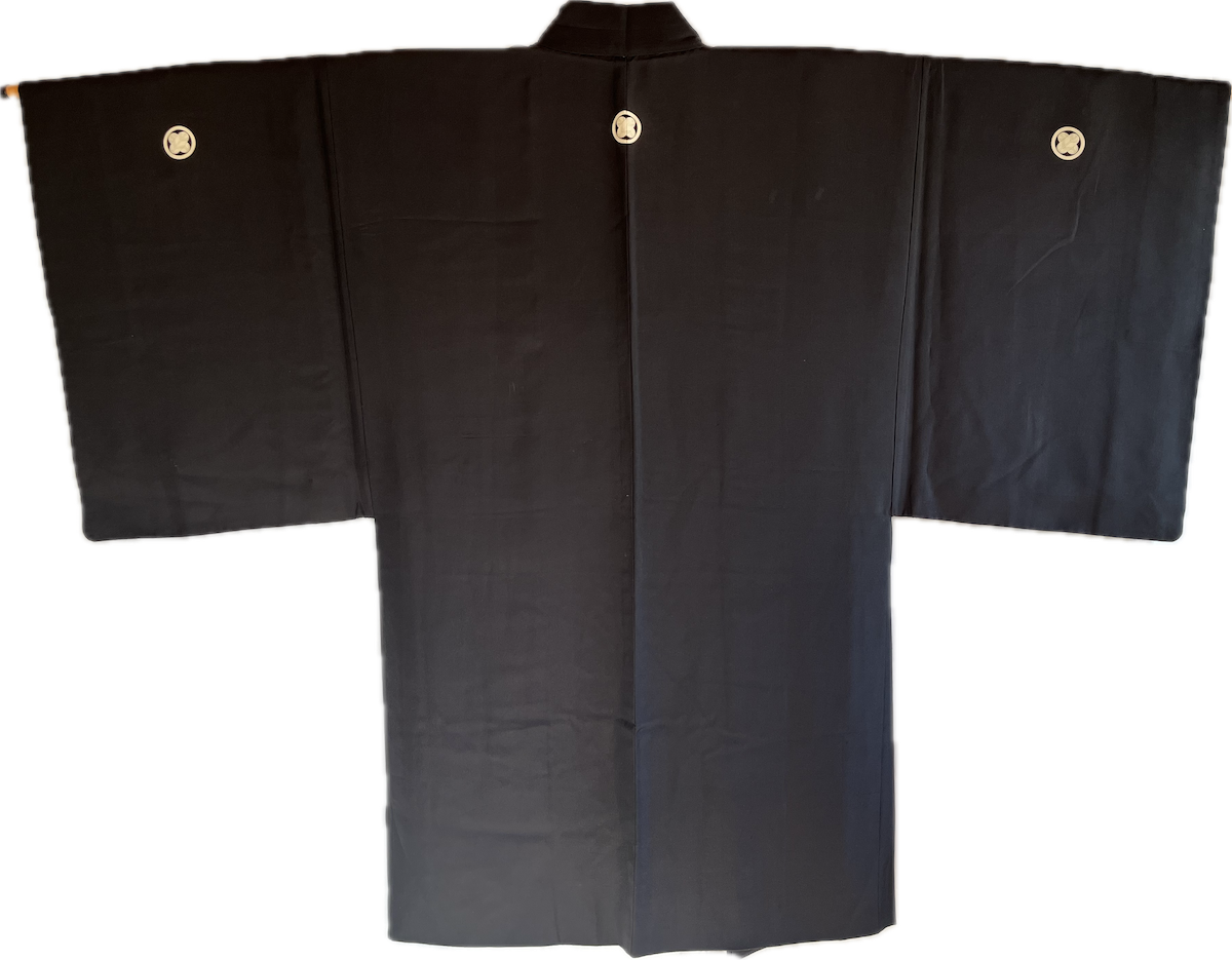 Men’s Antique Haori Black Silk Takanohane Montsuki SADO (Tea Ceremony)
