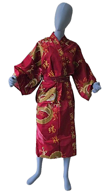 Men’s Happi Fuji To Ryu Red Cotton Mt. Fuji and Dragon Design Made in Japan