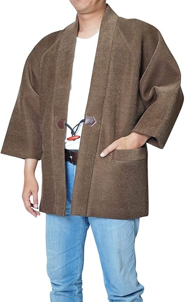 Men’s Japanese Hanten Jacket  Brown “Cha” Made in Japan