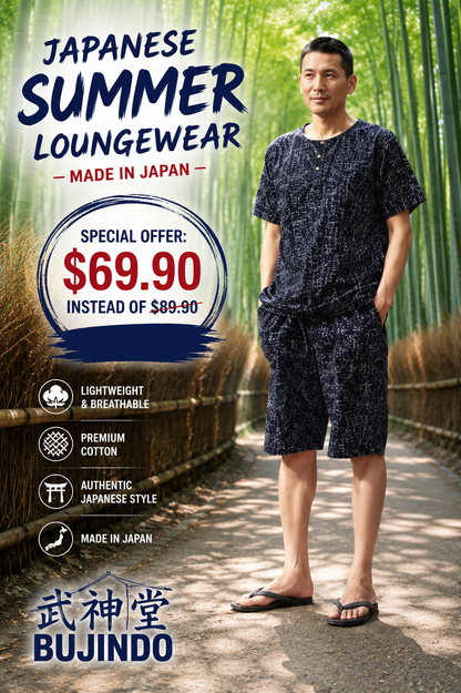 Men's Japanese Summer Loungewear Set – Tate-Yoko Itajime  – Made in Japan