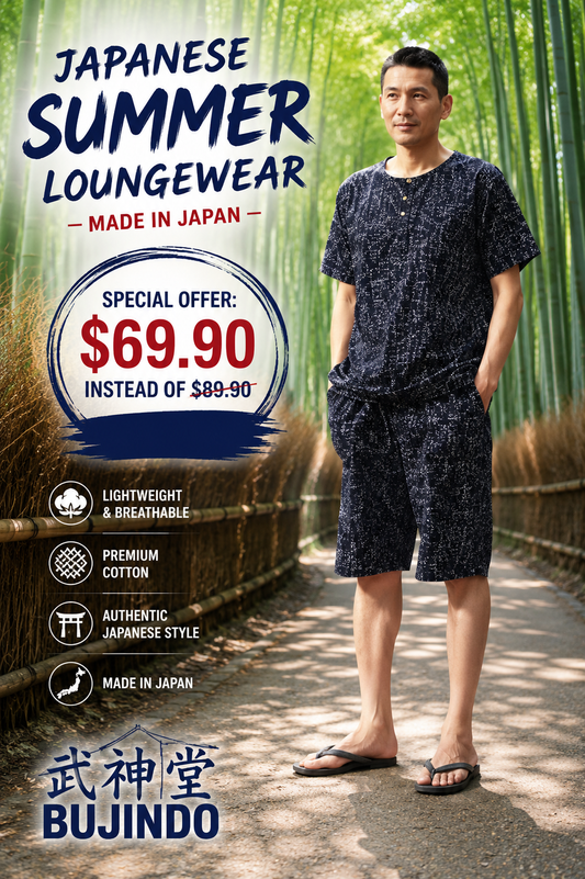 Men's Japanese Summer Loungewear Set – Tate-Yoko Itajime  – Made in Japan