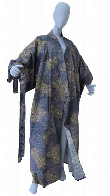 Men’s Japanese Yukata Kumo Tori Komon Pattern Made in Kyoto Japan